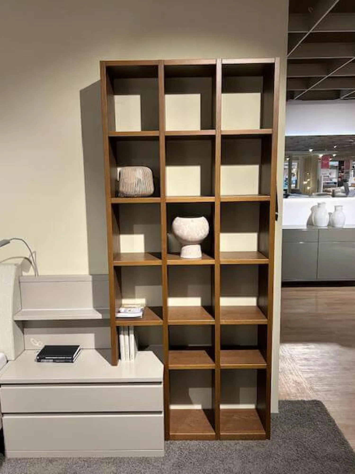 Rietberger Möbelwerke Polsterbetten|Bett mit Anbauregal Skara Schlafen Lack Cashmere (R4)