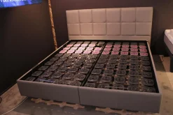 Tempur Polsterbetten|Bett Relax 180x200 Stoff Ash Grau mit Lattenrost und 2 Matratzen