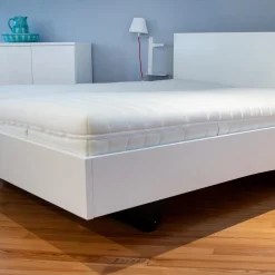 Würmseher Polsterbetten|Bett Rom Lack Weiß 31 Effekt-Fuß Anthrazit Ohne Matratzen Und Ohne Lattenrost