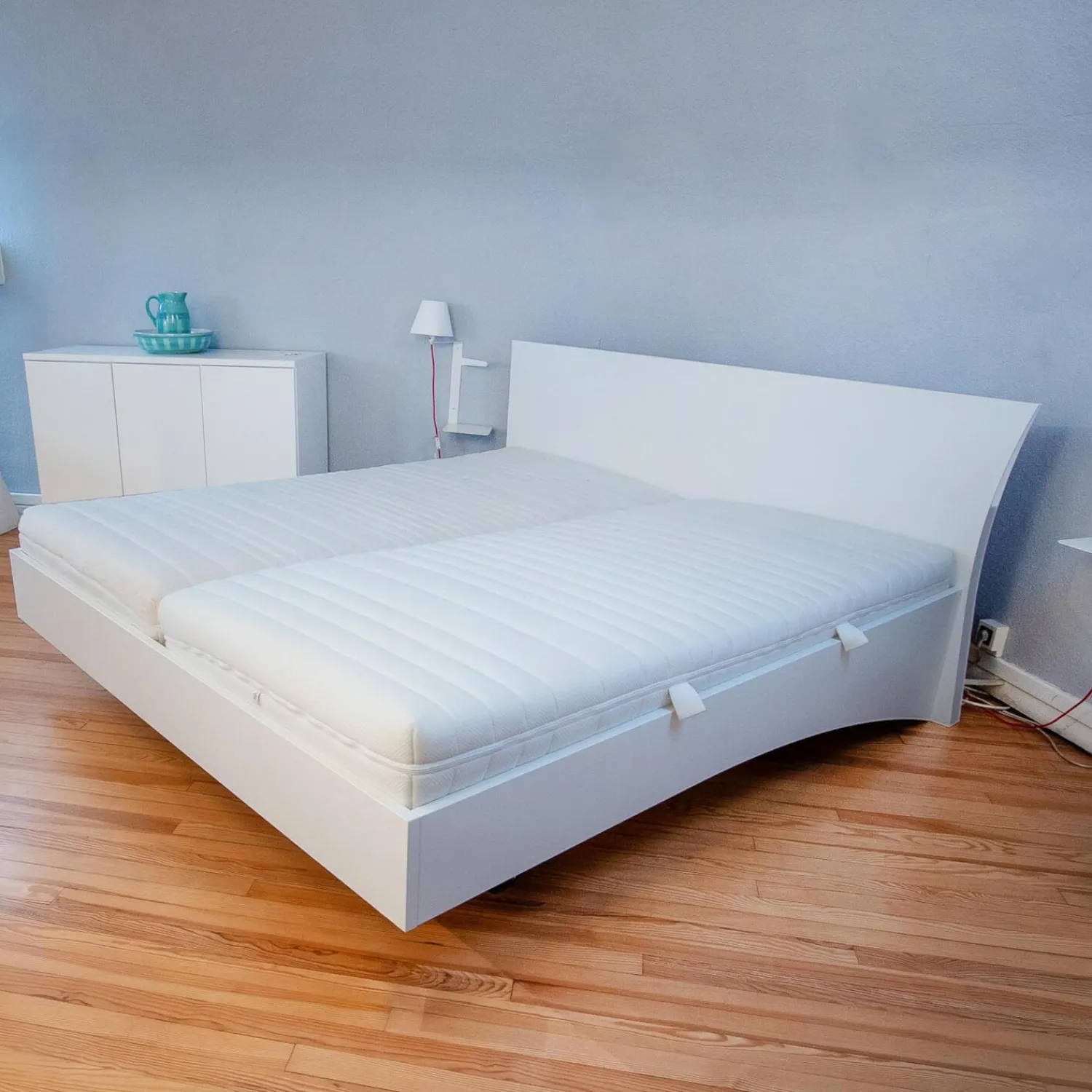 Würmseher Polsterbetten|Bett Rom Lack Weiß 31 Effekt-Fuß Anthrazit Ohne Matratzen Und Ohne Lattenrost