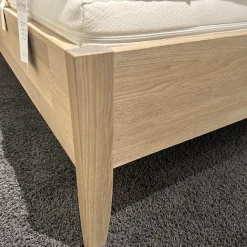 Team 7 Polsterbetten|Bett Sesam Eiche Kopfhaupt Holzfüllung Weißöl Leimholz Keilgezinkt Inklusive 2 Nachtkästchen Ohne Matratzen Ohne Lattenrost