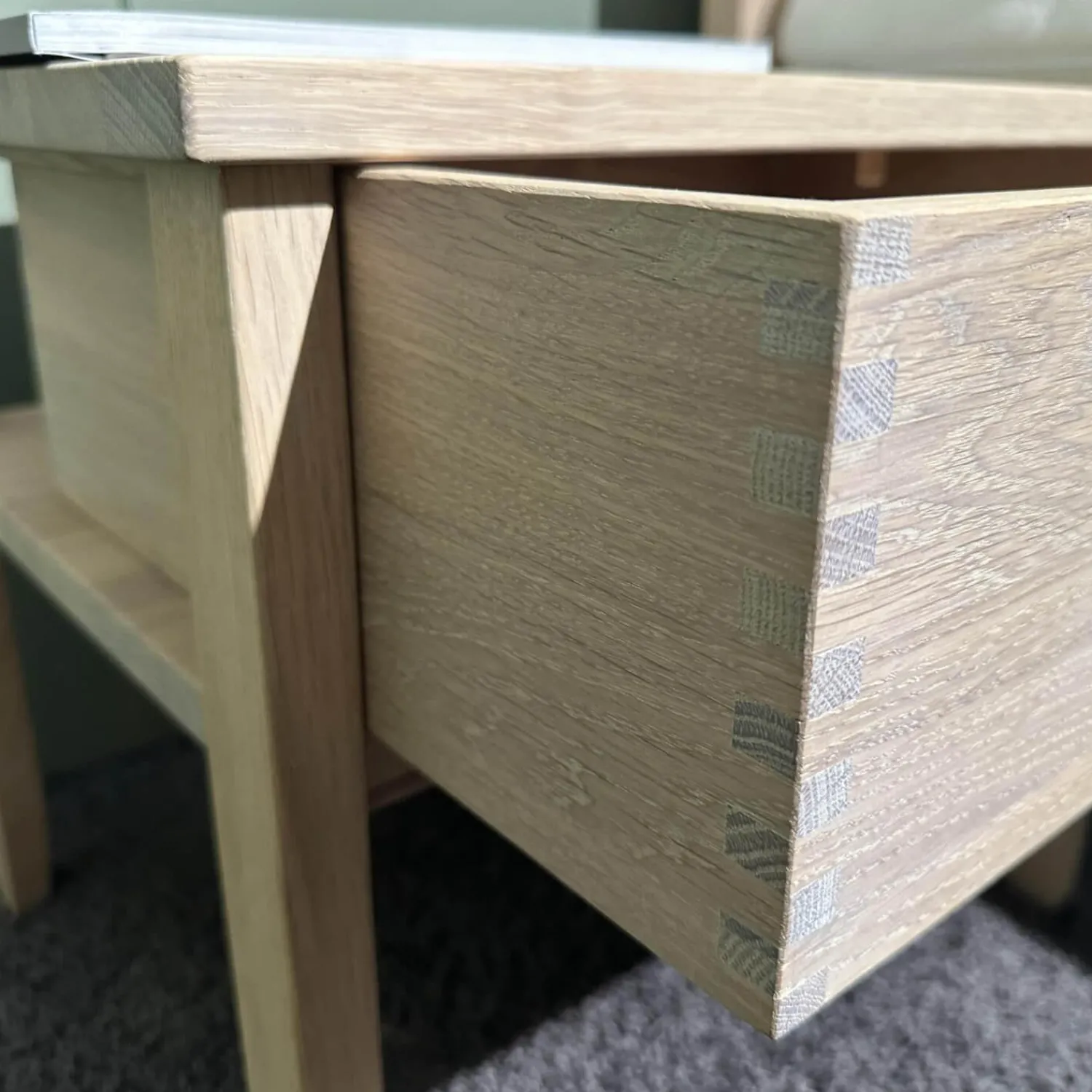 Team 7 Polsterbetten|Bett Sesam Eiche Kopfhaupt Holzfüllung Weißöl Leimholz Keilgezinkt Inklusive 2 Nachtkästchen Ohne Matratzen Ohne Lattenrost