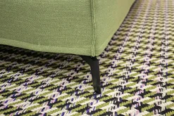 Möller Design Polsterbetten|Bett Slim Edition Stoff Casa 88 Turtle Grün Metallfüße Schwarz mit Matratze