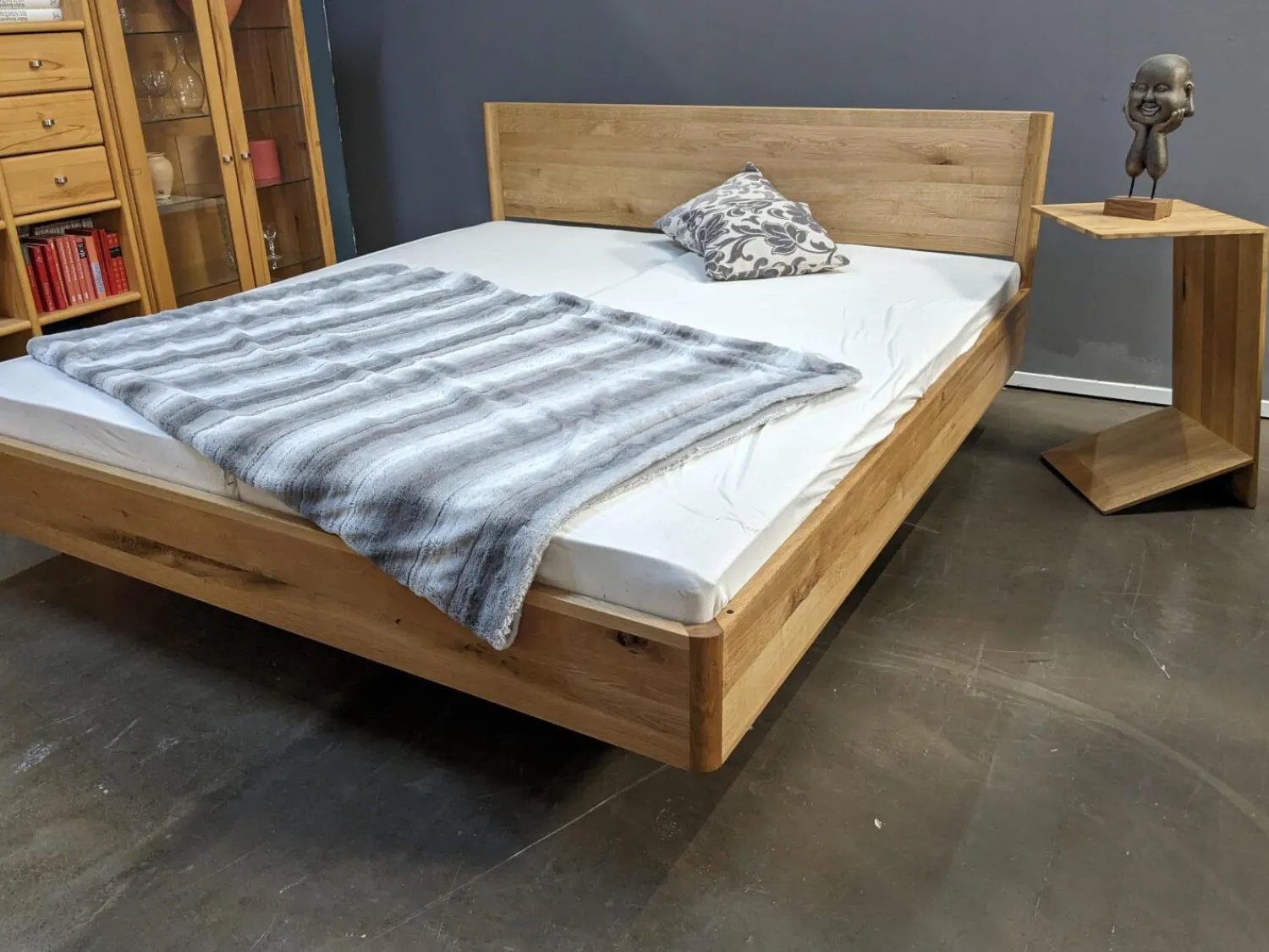 Team 7 Polsterbetten|Bett Times Eiche Wild Naturöl mit Holzhaupt ohne Lattenrost und Matratzen