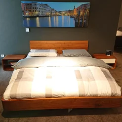 Die Holzmanufaktur Polsterbetten|Bettanlage Com:Ci Nussbaum Massiv Inklusive 2 Beistelltische Ohne Matratzen