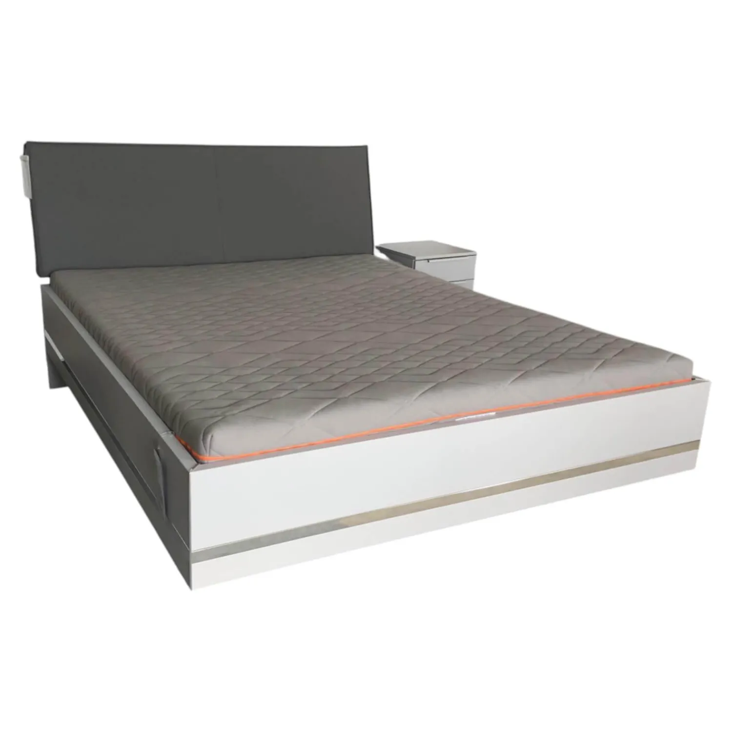 Nolte Polsterbetten|Bettanlage Concept Me 500 S9 Seidengrau ohne Lattenrost ohne Matratze mit Nachttisch Alegro