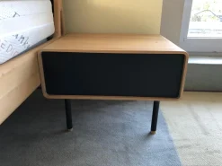 Gazzda Polsterbetten|Bettanlage Fawn Ausführung Eiche Massiv Weiß Geölt mit 2 Nachttischen Fina