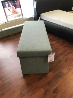 Oschmann Bänke|Betttruhe Modell Deluxe Stoff 4672 Ontario Farbe 20 Hellgrau Uni