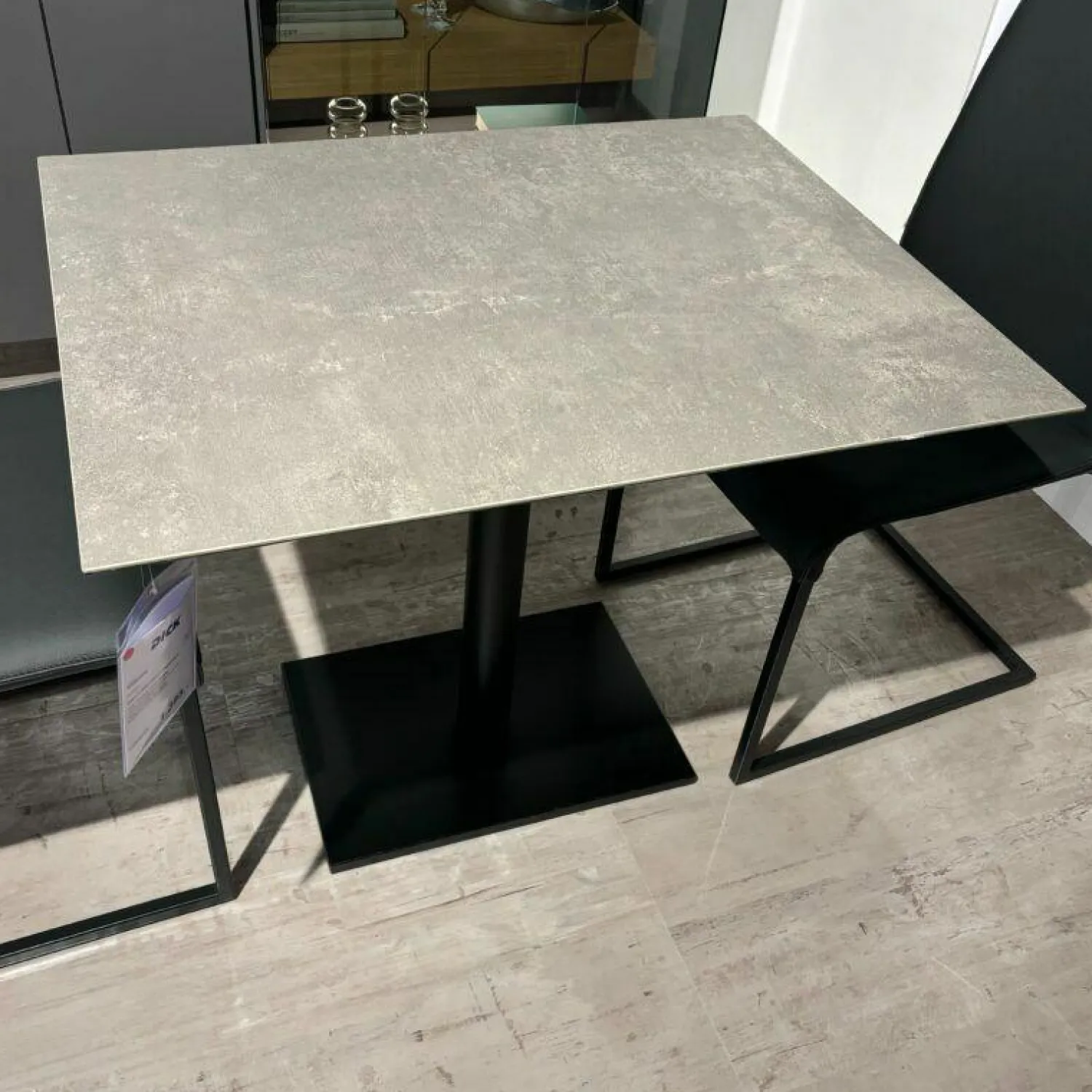 Ronald Schmitt Design Esstische|Bistrotisch Bistro P Tischplatte Keramik Focus Piombo Gestell Metall Schwarz