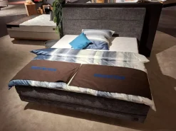 Birkenstock Boxspringbetten|Boxspringbett Arran Stoff S TRE16 Dunkelgrau Füße Schwebesockel Inklusive Matratze