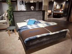 Birkenstock Boxspringbetten|Boxspringbett Arran Stoff S TRE16 Dunkelgrau Füße Schwebesockel Inklusive Matratze