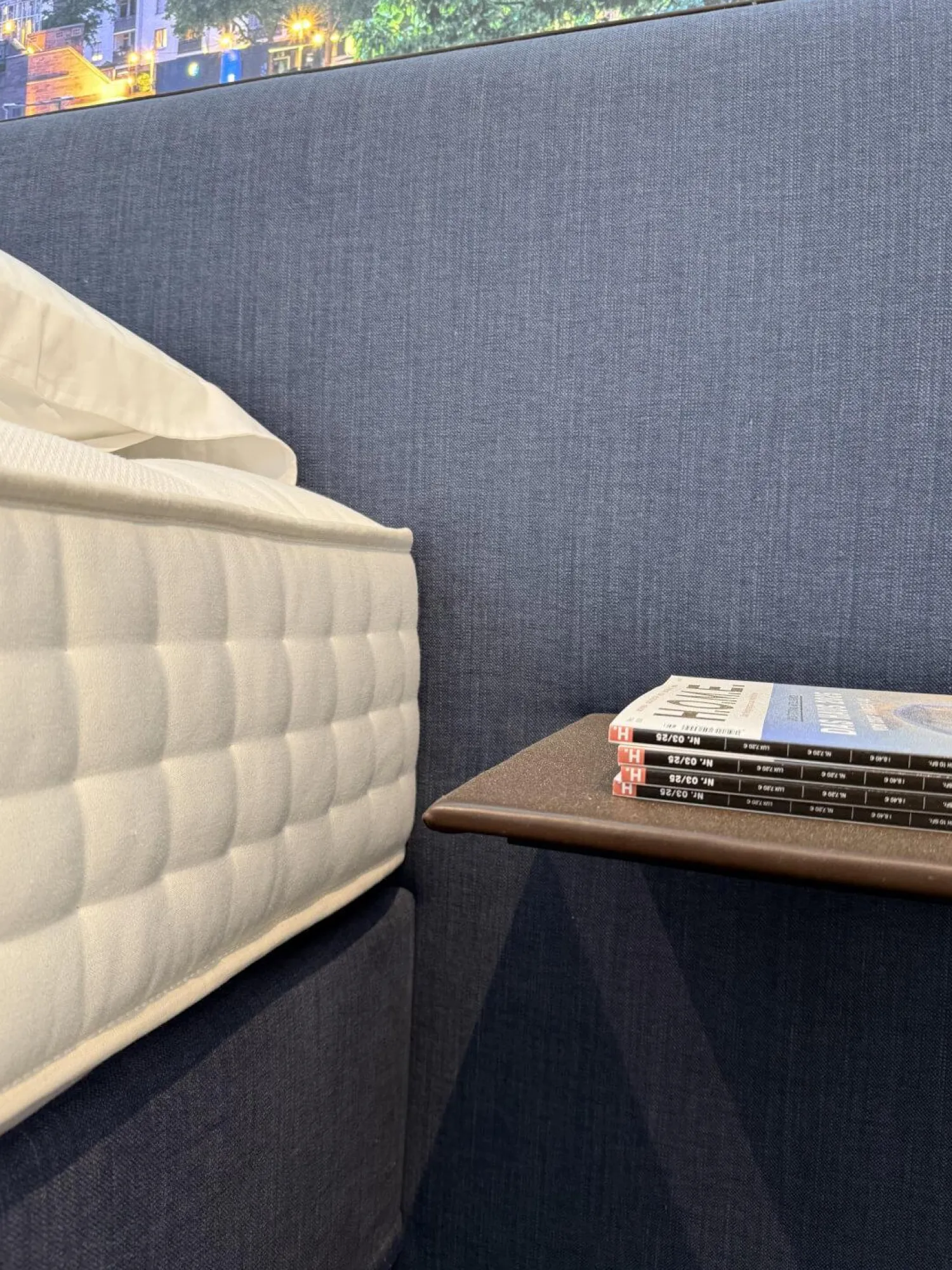 Schramm Boxspringbetten|Boxspringbett Basis 25B Stoff Nils 450 Denim Mit Keder Grau Kopfteil Paio Leder Provence Schoko Braun Füße Buche Mit Matratze