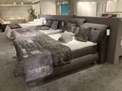 Oschmann Boxspringbetten|Boxspringbett BX21015 Stoff Brego Anthrazit 321200 Kopfteil 0852KV Mit Funktion Metallfuß M09 10 Chrom Mit Matratze Und Topper