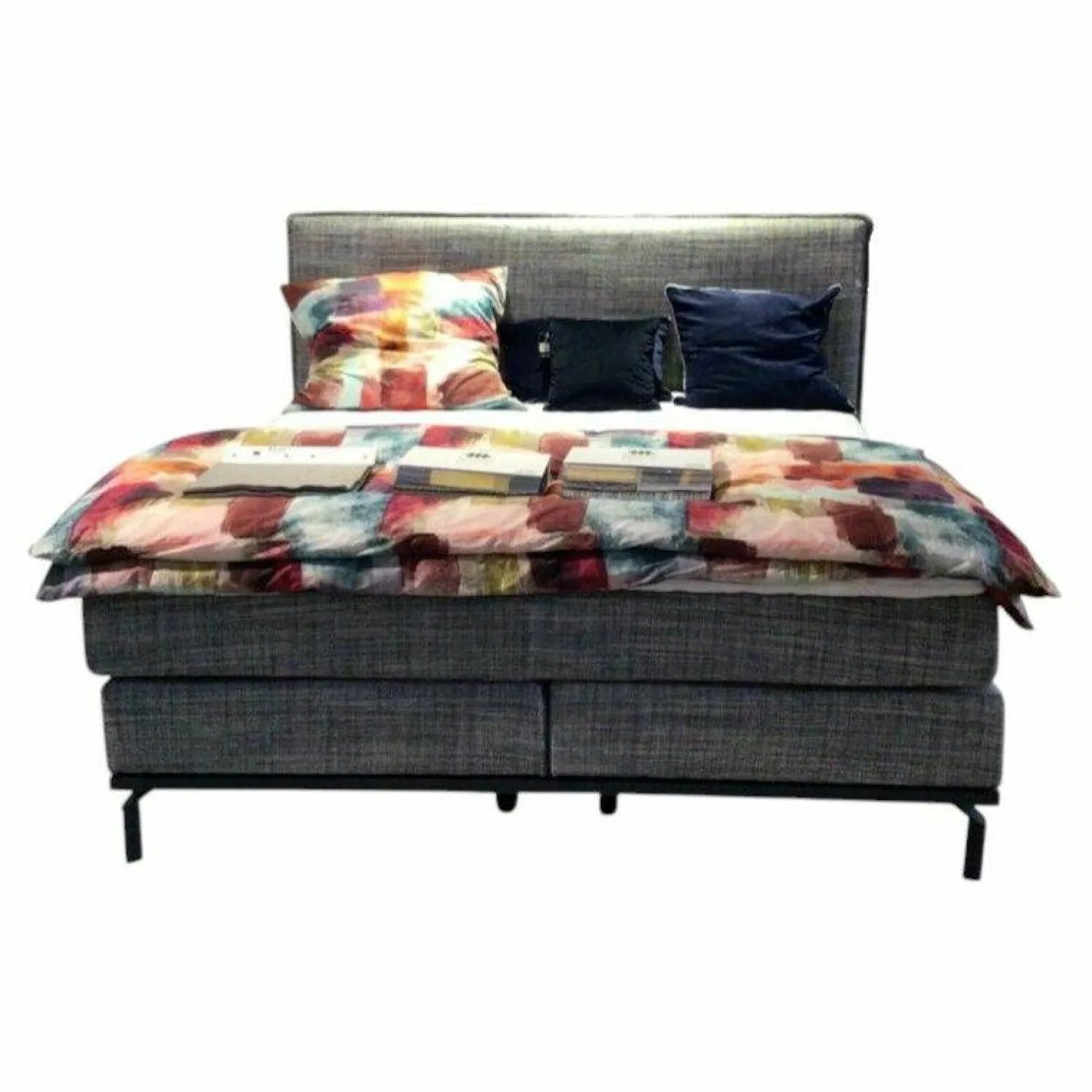 Musterring Boxspringbetten|Boxspringbett Delphi Stoff JAB 15051 Grau mit Matratze und Topper