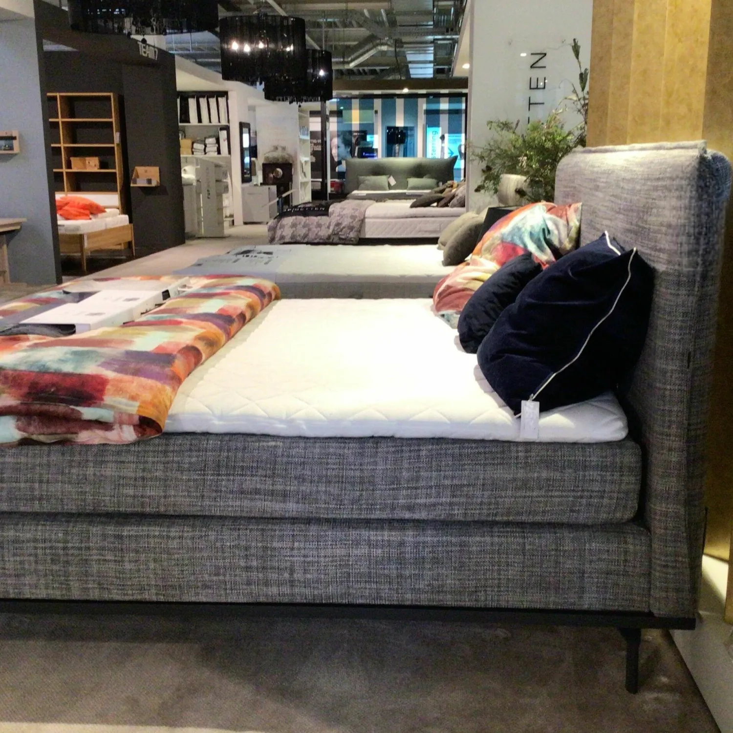 Musterring Boxspringbetten|Boxspringbett Delphi Stoff JAB 15051 Grau mit Matratze und Topper