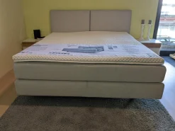 Musterring Boxspringbetten|Boxspringbett Elias Stoff 87017 Mitttelgrau mit Matratze und Topper