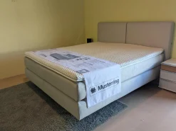 Musterring Boxspringbetten|Boxspringbett Elias Stoff 87017 Mitttelgrau mit Matratze und Topper
