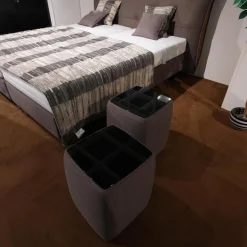 RUF Betten Boxspringbetten|Boxspringbett Santino Stoff 6605 7567 Grau Füße Alufarbig Inklusive Matratzen Und Nachttische