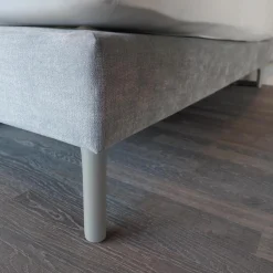 Riposa Boxspringbetten|Boxspringbett Slow 19 Stoff Tin 705 Grau Fuß Holz Grau ohne Matratzen