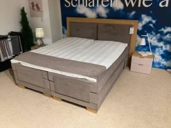 Delux Production OÜ Boxspringbetten|Boxspringbett Taara Stoff Rebel 12 Taupe mit Verstellfunktionen