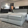 Global Boxspringbetten|Boxspringbett Valencia VZ 50-2 Bezug Luca 60 Light Grey 15000 Inklusive 2 Matratzen Und Topper