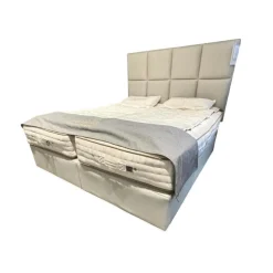 Vispring Boxspringbetten|Boxspringbett Marquess Superb Stoff 5056 Bronze Grau Inklusive 2 Matratzen