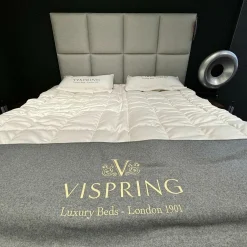 Vispring Boxspringbetten|Boxspringbett Marquess Superb Stoff 5056 Bronze Grau Inklusive 2 Matratzen