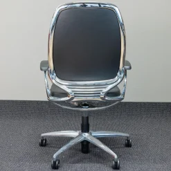 Girsberger Bürostühle|Bürodrehstuhl AL 3 Leder Schwarz 5-Sternfuß Auf Rollen