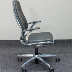 Girsberger Bürostühle|Bürodrehstuhl AL 3 Leder Schwarz 5-Sternfuß Auf Rollen