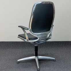 Girsberger Bürostühle|Bürodrehstuhl AL 3 Leder Schwarz4-Sternfuß Aluminium