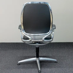 Girsberger Bürostühle|Bürodrehstuhl AL 3 Leder Schwarz4-Sternfuß Aluminium