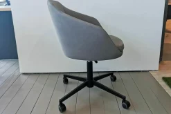 Cramer Polstermanufaktur Bürostühle|Büro-Drehstuhl Jana Leder Novara 1279 Dust Grau Höhenverstellbar Mit Rollen