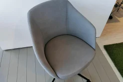 Cramer Polstermanufaktur Bürostühle|Büro-Drehstuhl Jana Leder Novara 1279 Dust Grau Höhenverstellbar Mit Rollen