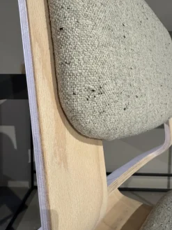 Team 7 Bürostühle|Bürodrehstuhl Kids Polsterung Stoff Ripley 101 Grau Rücken Eiche Weißgeölt Drehgestell Schwarz