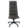 Walter Knoll Bürostühle|Bürodrehstuhl Leadchair Management Soft Leder Vintage 1436 Fango Grau 5 Stern Gestell Metall Schwarz Matt