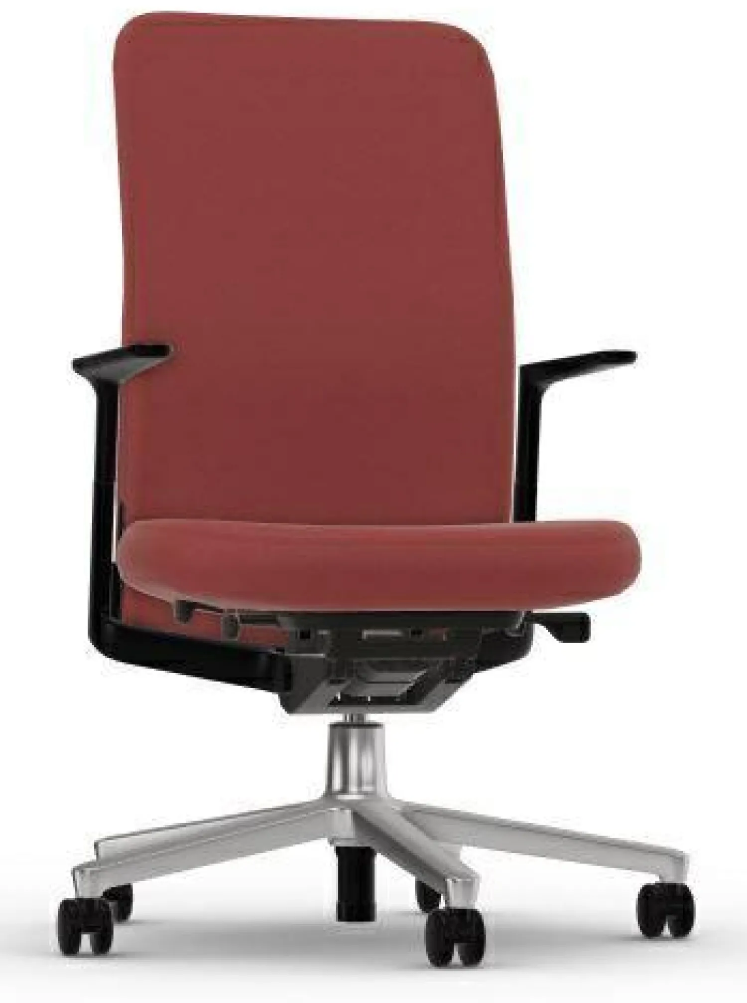 Vitra Bürostühle|Bürodrehstuhl Pacific Chair Stoff Plano F30 Poppy Red Champagner 84 Gestell Aluminium Poliert