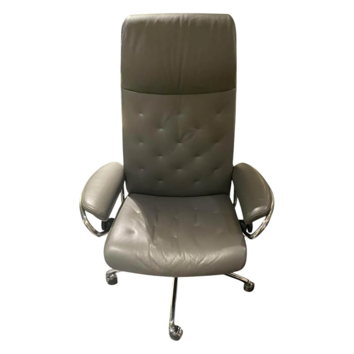 Stressless Bürostühle|Bürosessel Metro High back Leder Paloma Metal Grey Gestell Chrom