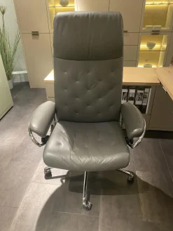 Stressless Bürostühle|Bürosessel Metro High back Leder Paloma Metal Grey Gestell Chrom