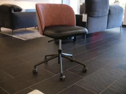 KFF Bürostühle|Bürostuhl Gaia Line V1 Stoff Picasso Red Rot 5358 Sitz Leder Milano Schwarz Gestell M02 Schwarz