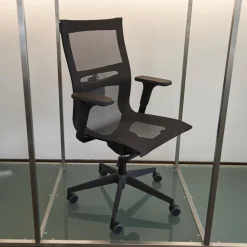 ICF Bürostühle|Bürostuhl Una Plus Bezug Stoff Mesh 01 Nero Schwarz Gestell Nylon Schwarz Struktur 115 Schwarz Mit 5 Stern Fuß Auf Rollen