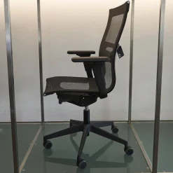 ICF Bürostühle|Bürostuhl Una Plus Bezug Stoff Mesh 01 Nero Schwarz Gestell Nylon Schwarz Struktur 115 Schwarz Mit 5 Stern Fuß Auf Rollen