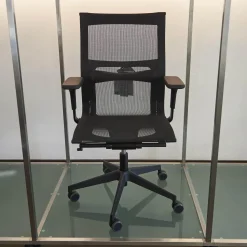 ICF Bürostühle|Bürostuhl Una Plus Bezug Stoff Mesh 01 Nero Schwarz Gestell Nylon Schwarz Struktur 115 Schwarz Mit 5 Stern Fuß Auf Rollen