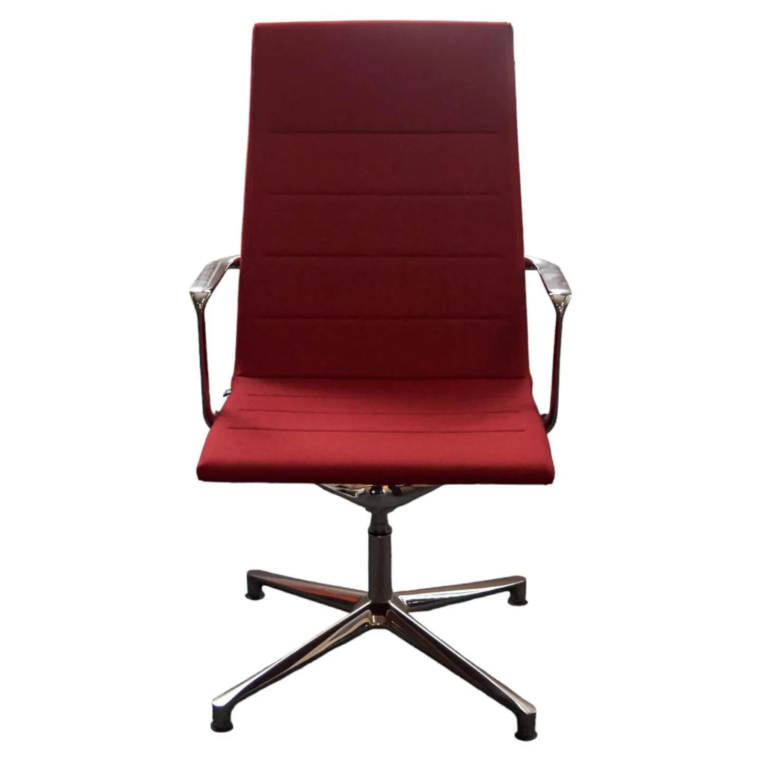 ICF Bürostühle|Bürostuhl Valea Elle Bezugsstoff Swing 806 Rot Vierfuß Kreuz Gestell Verchromt Mit Hohem Rücken