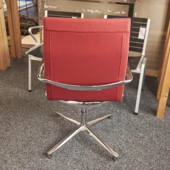 ICF Bürostühle|Bürostuhl Valea Elle Bezugsstoff Swing 806 Rot Vierfuß Kreuz Gestell Verchromt Mit Hohem Rücken