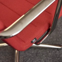 ICF Bürostühle|Bürostuhl Valea Elle Bezugsstoff Swing 806 Rot Vierfuß Kreuz Gestell Verchromt Mit Hohem Rücken