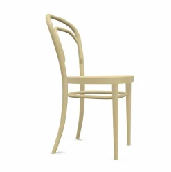 Thonet Einzelstühle|Bugholzstuhl 214 Pure Materials Esche Naturholzlack Sitz Rohrgeflecht mit Kunststoffstützgewebe