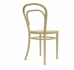 Thonet Einzelstühle|Bugholzstuhl 214 Pure Materials Esche Naturholzlack Sitz Rohrgeflecht mit Kunststoffstützgewebe