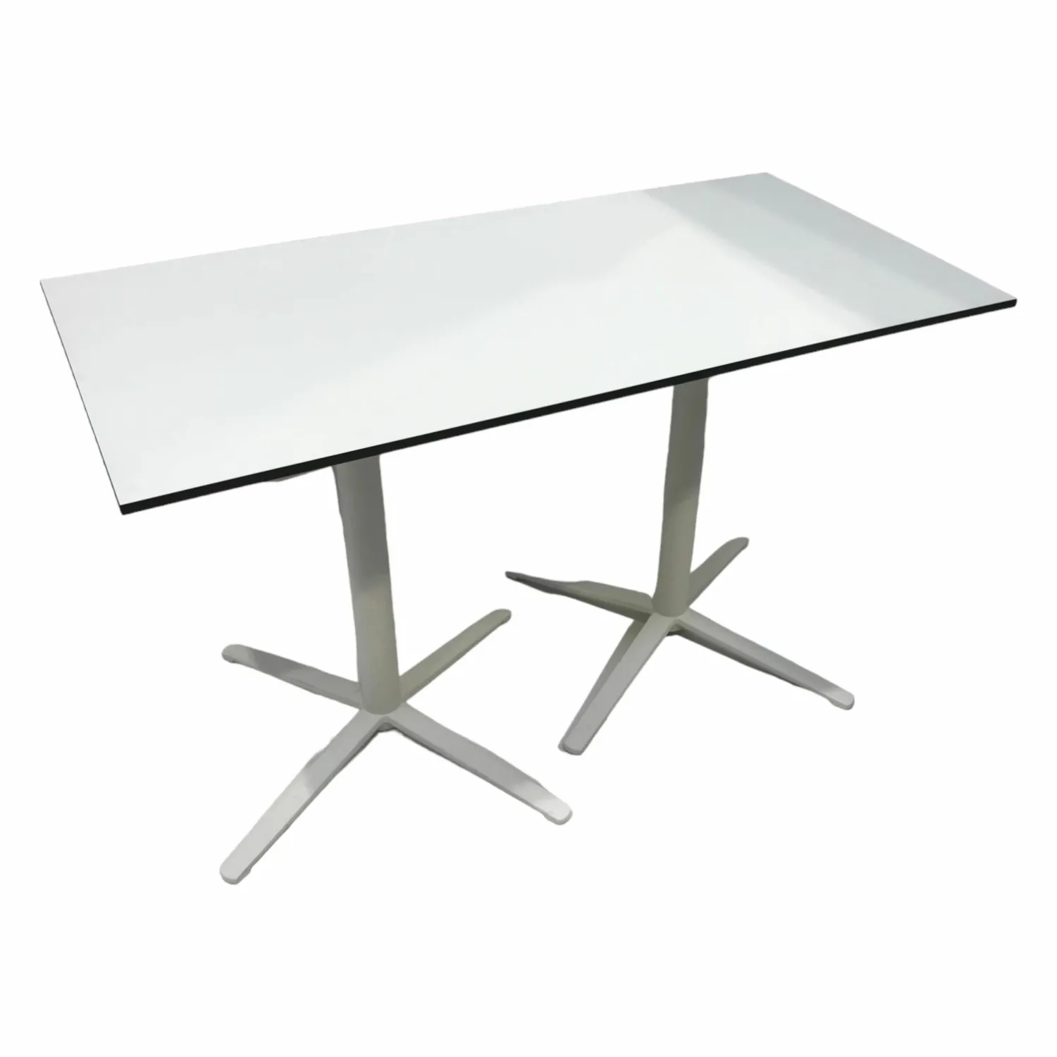 Actiu Schreibtische & Sekretäre|Esstische|Cafeteria Tisch Tischplatte Laminat Weiß Gestell Pulverbeschichtet Weiß