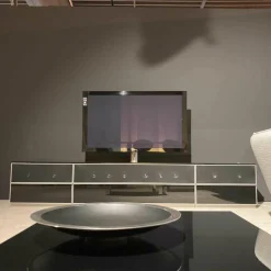 Spectral Smart Furniture Wohnwände & Tv-Lowboards|Catena Hifimöbel Korpus Schwarz Hochglanz Lautsprechertuch Schwarz mit Lautsprechersystem