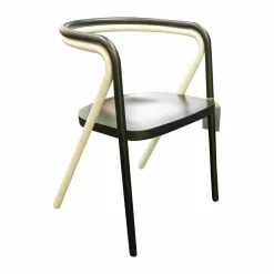 Cappellini Stuhlsets|Chair 2 Gestell Esche Massiv Schwarz Metallrohr Weiß Matt Sitzfläche Birkenholz mit Massivesche
